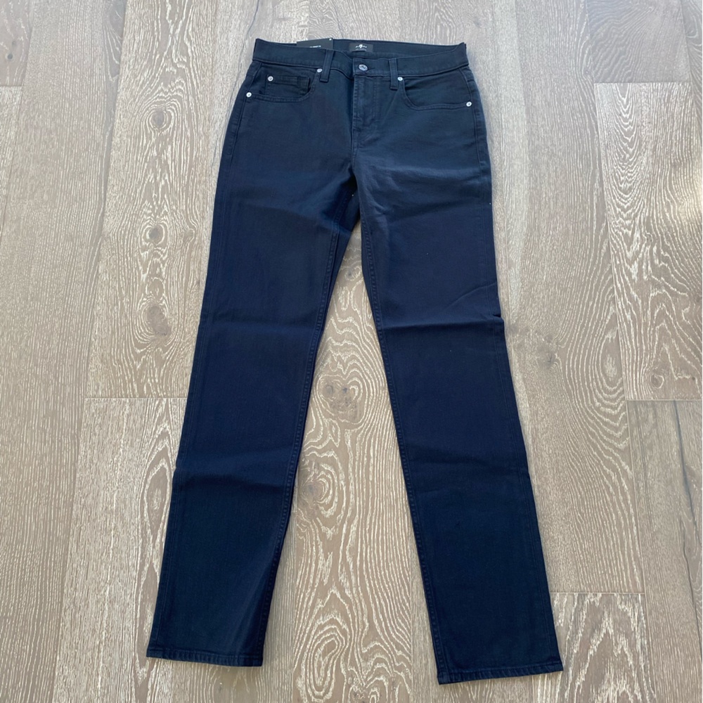 7 for all Mankind Slimmy slim straight black jeans